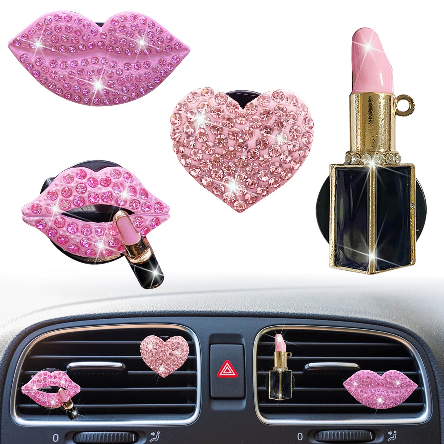Add Some Sparkle to Your Car with 4pcs Red Lips Air Fresheners!