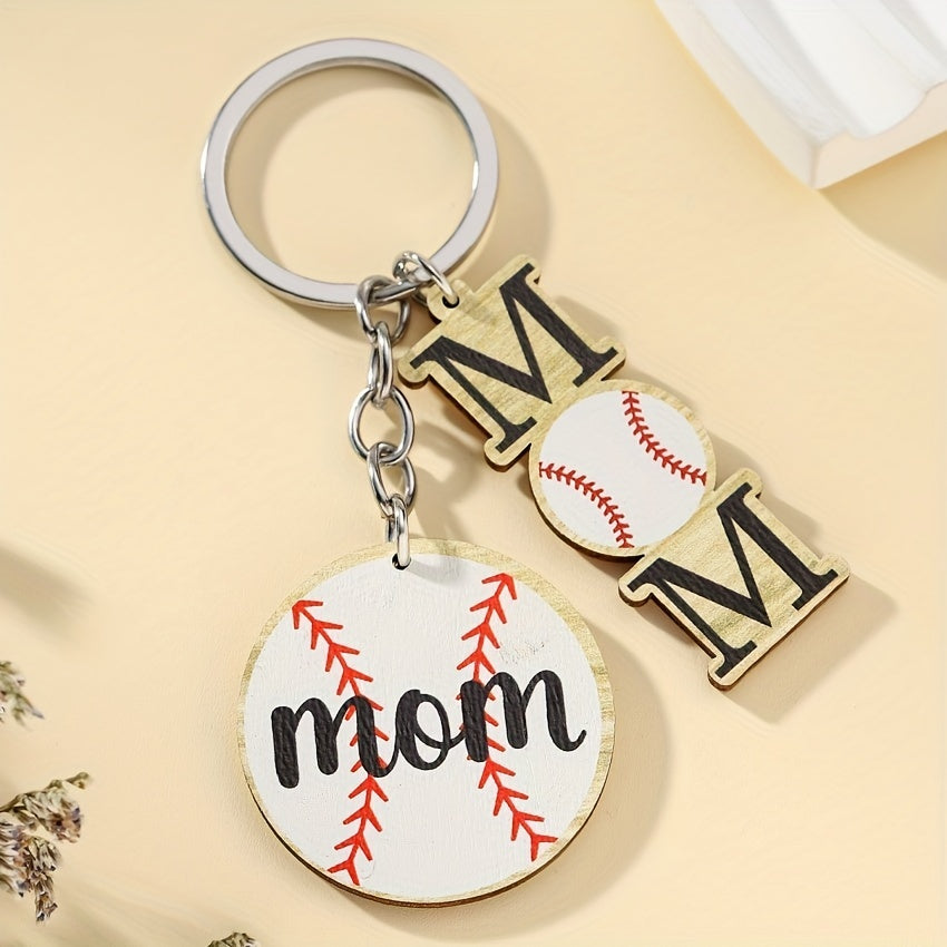 1Pc Wooden Sports Football Basketball Car Keychain Bag Football Pendant Key Pendant Accessories For Mom From Son