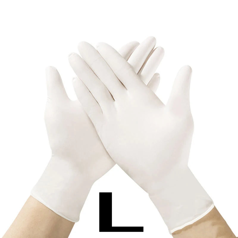 50/100/200/400/1000pcs  disposable white nitrile gloves, suitable for home kitchen food, hairdressing, gardening, pet care