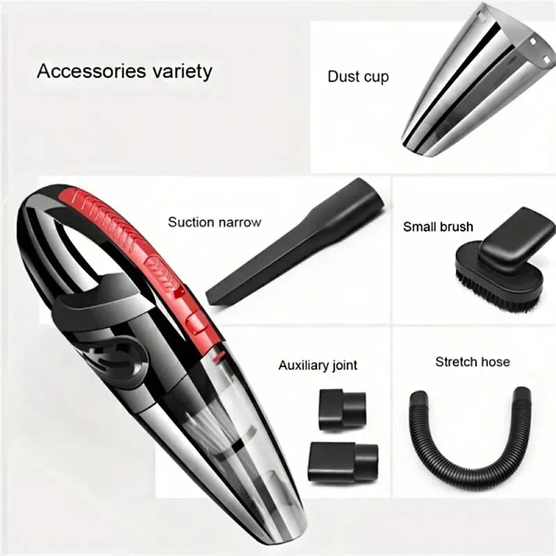 Portable Car Wireless Vacuum Cleaner Powerful Suction Rechargeable Handheld Vacuum Cleaner Quick Charge for Car Home Pet Hair