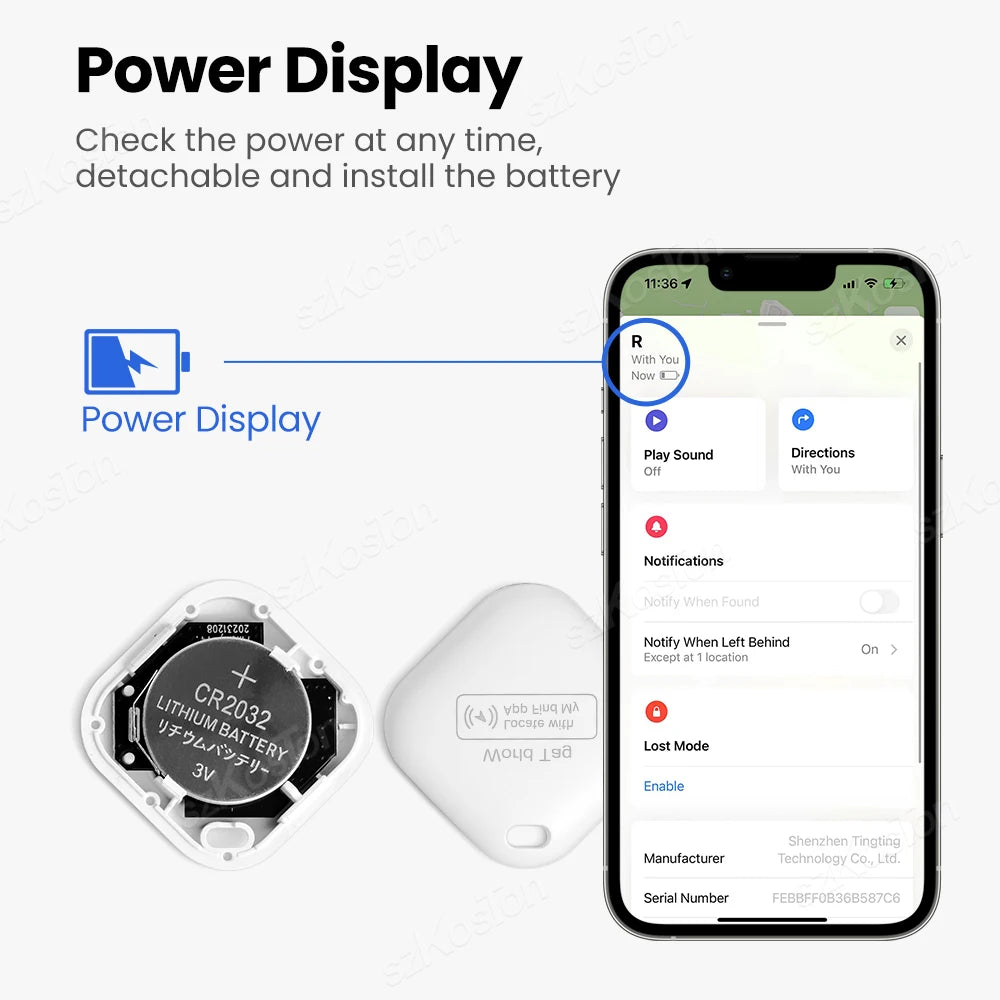 Mini GPS Tracker Smart Tag Compatible with iOS Find My APP Global Locator Anti-lost Finder for Car Pet Keys Wallet Suitcase iTag