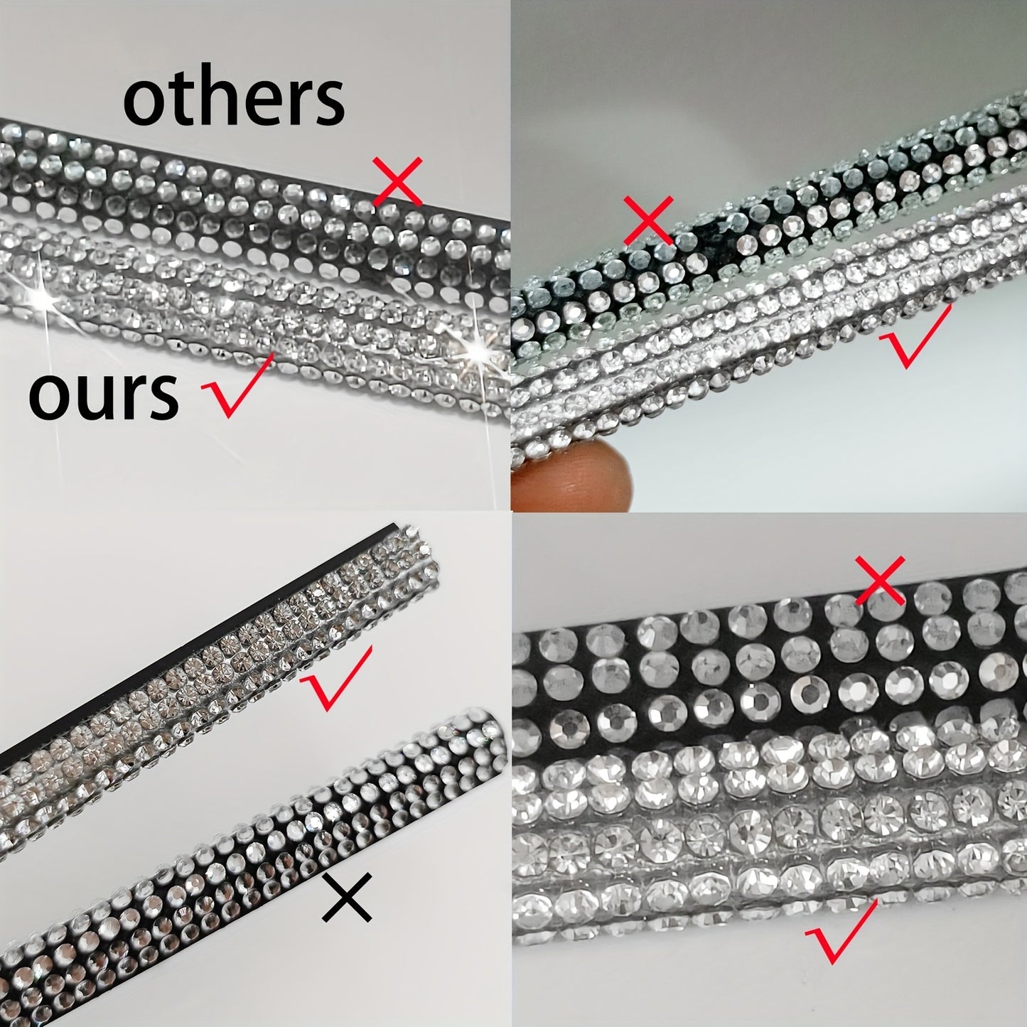 10pcs Sparkling Pink Rhinestone Car Vent Trim Strips - Durable Plastic, Glam Bling Air Conditioner Outlet Decorations for Stylish Interior Upgrade, Car Air Vent Accessories