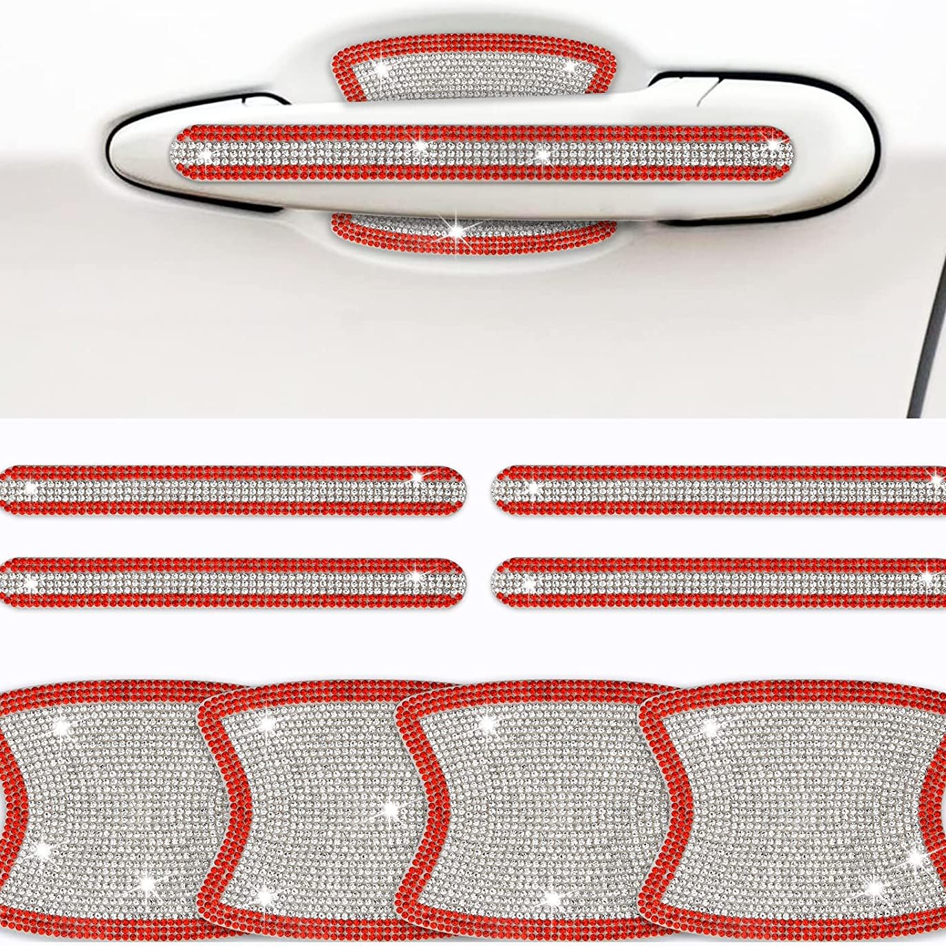 Add a Touch of Sparkle to Your Car with These 8Pcs Rhinestone Door Handle Stickers!