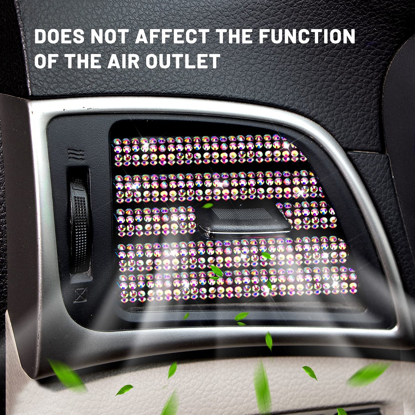 10pcs Sparkling Pink Rhinestone Car Vent Trim Strips - Durable Plastic, Glam Bling Air Conditioner Outlet Decorations for Stylish Interior Upgrade, Car Air Vent Accessories