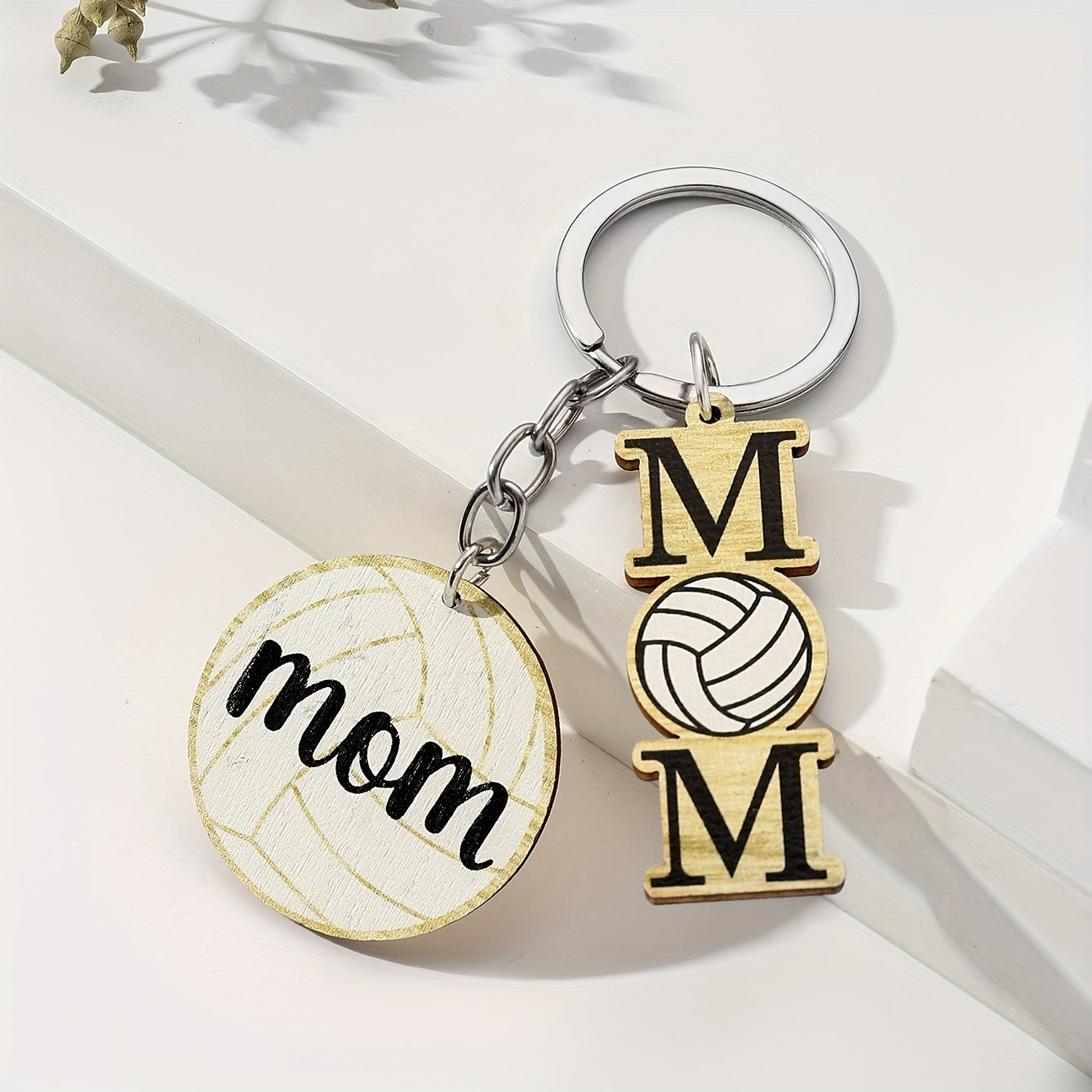 1Pc Wooden Sports Football Basketball Car Keychain Bag Football Pendant Key Pendant Accessories For Mom From Son