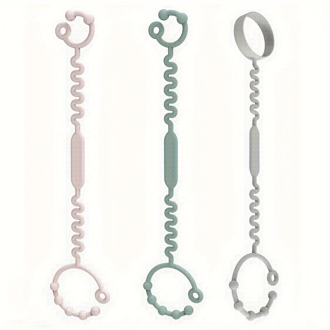 3-Pack BPA-Free Silicone Safety Straps for Babies: Secure Teething, Sippy Cups, & Accessories on Strollers, High Chairs, Car Seats