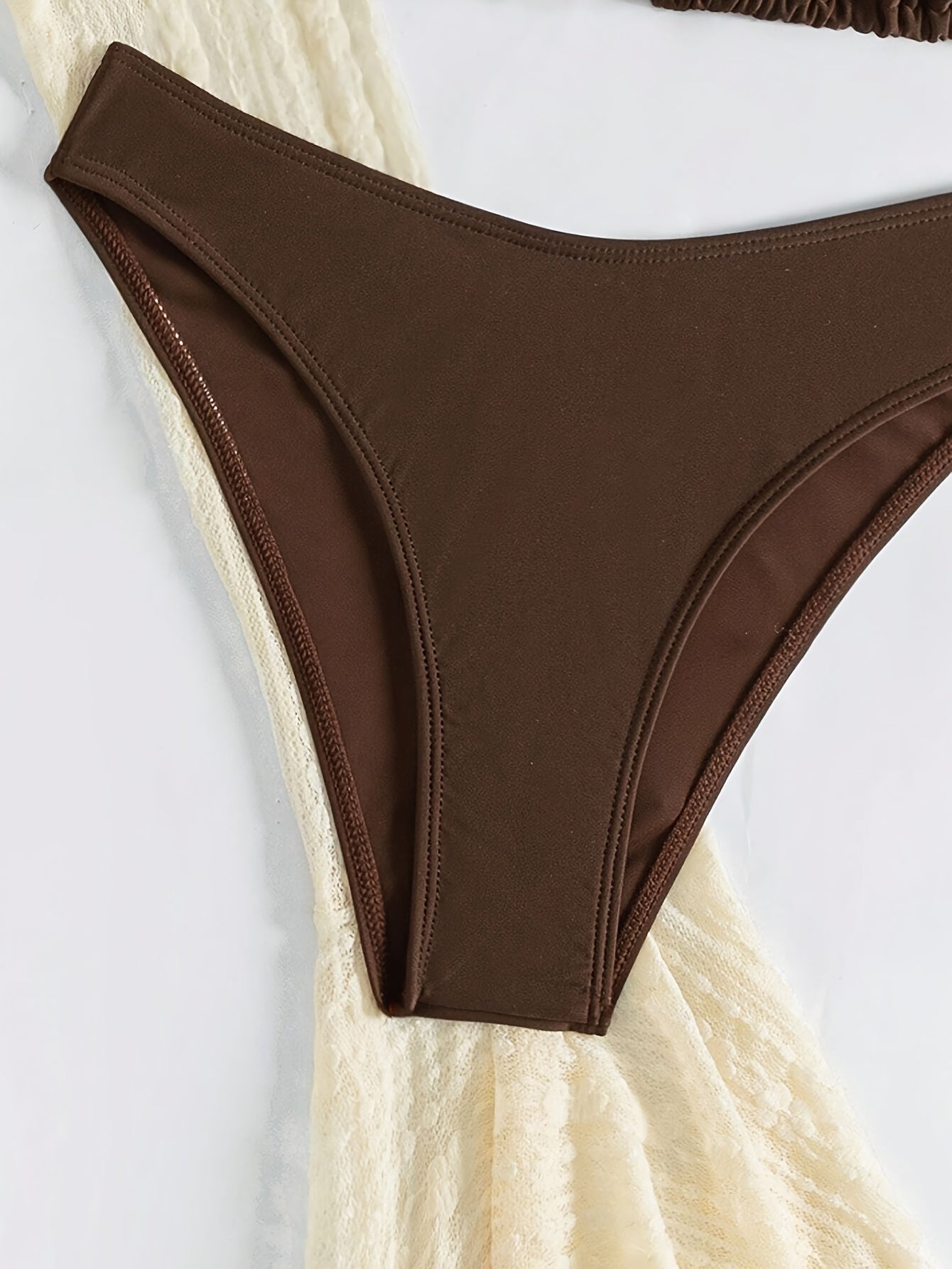 4-Piece Swimwear Set for Women - Stylish Lace Long Sleeve Crop Top with Chic Tie-Front, Flattering Solid Color Triangle Bikini, Flowy Wrap Mini Skirt, Perfect Beachwear for Summer Vacation, Pool Party, or Beach Trip