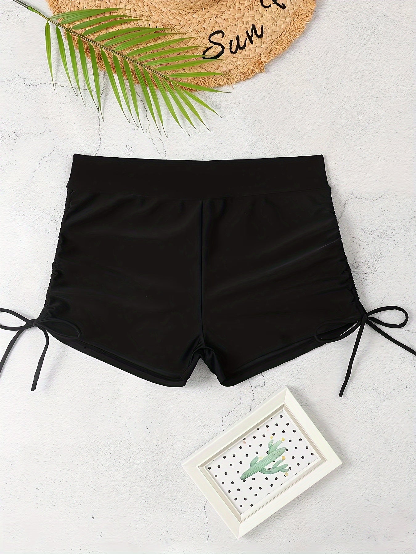 Two-Piece Leopard Print High-Waisted Ruched Tankini Swimsuit - Soft High Stretch Polyester Material, Crew Neck, Machine Washable, Customized Fit - Perfect for Beachwear and Summer Swimwear