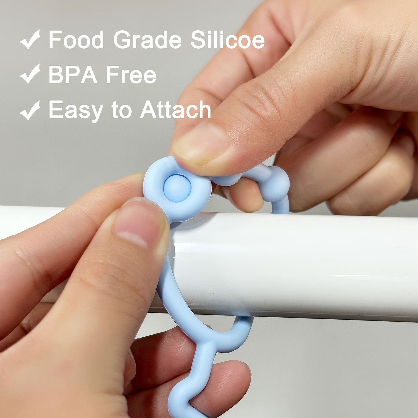 3-Pack BPA-Free Silicone Safety Straps for Babies: Secure Teething, Sippy Cups, & Accessories on Strollers, High Chairs, Car Seats
