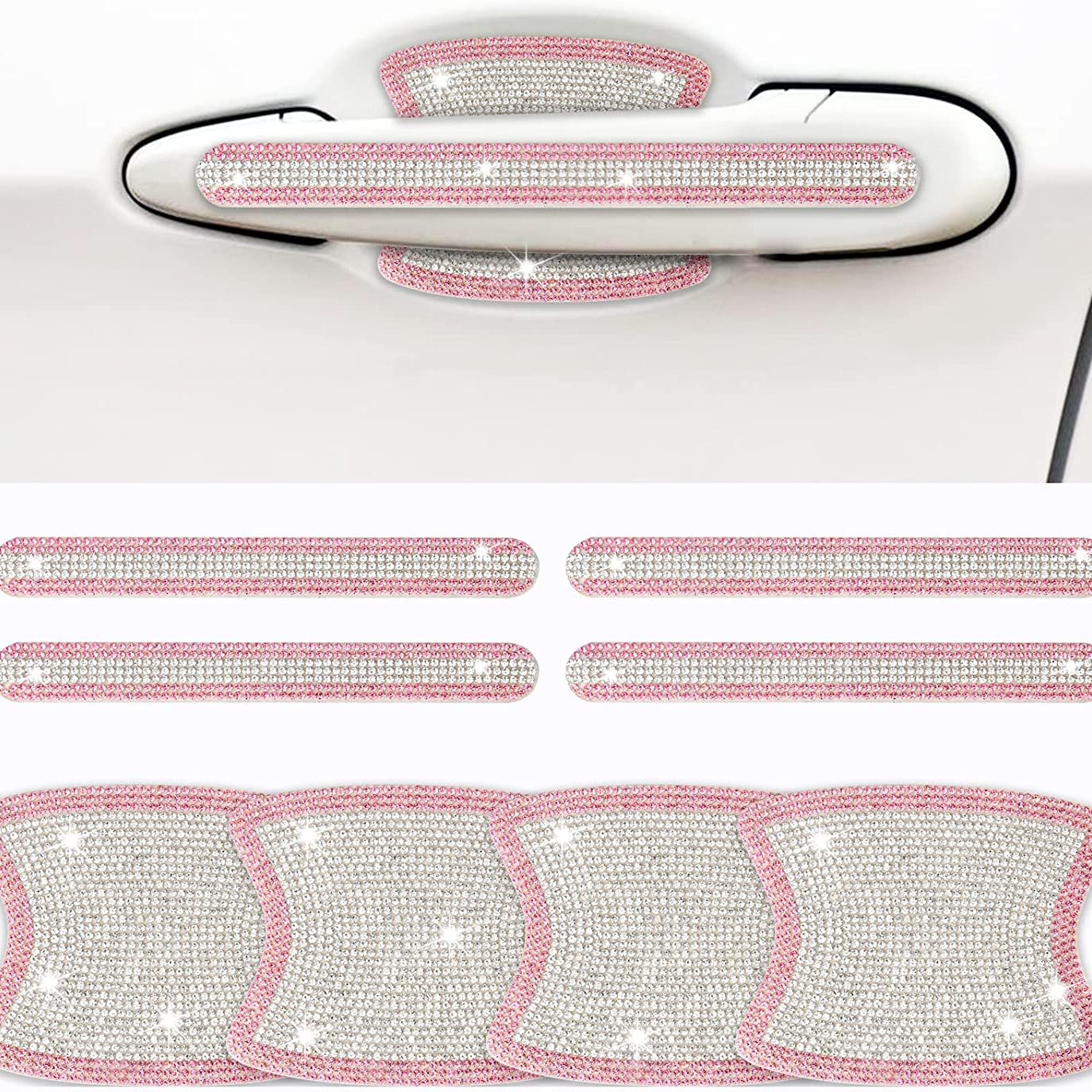 Add a Touch of Sparkle to Your Car with These 8Pcs Rhinestone Door Handle Stickers!