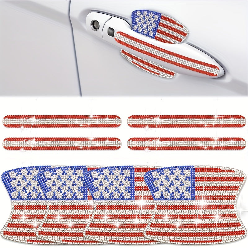 Add a Touch of Sparkle to Your Car with These 8Pcs Rhinestone Door Handle Stickers!