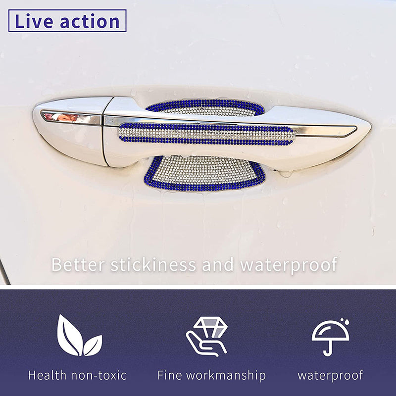 Add a Touch of Sparkle to Your Car with These 8Pcs Rhinestone Door Handle Stickers!