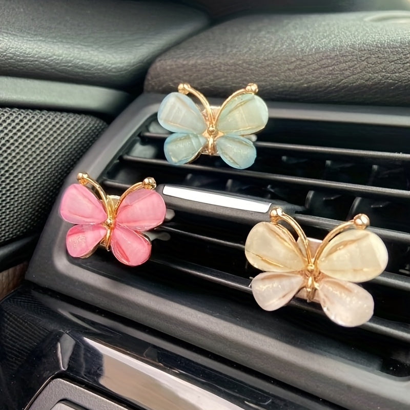 3pcs Stylish Butterfly Car Air Vent Clip - Decorative Interior Accessory for Women - Enhance Your Car's Aesthetics and Air Quality