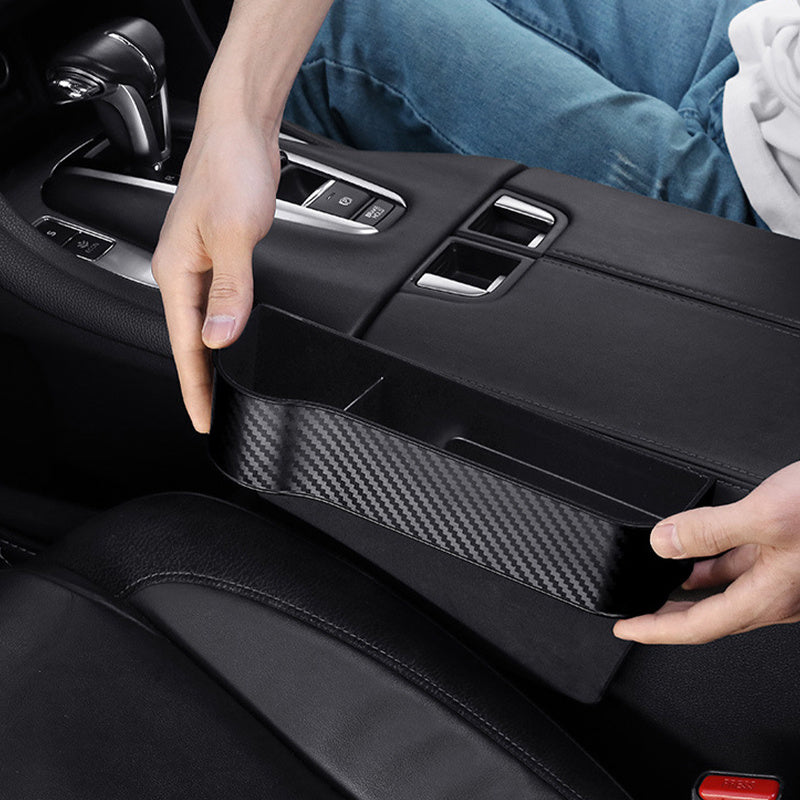 [Car Seat Organizer] Lightweight ABS Car Seat Gap Organizer with Cup Holder | Console Side Pockets Storage Box for Enhanced Organization, Car Storage