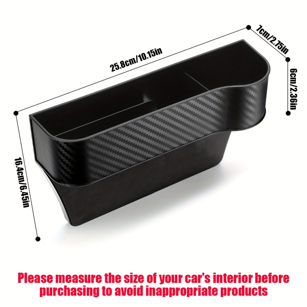 [Car Seat Organizer] Lightweight ABS Car Seat Gap Organizer with Cup Holder | Console Side Pockets Storage Box for Enhanced Organization, Car Storage