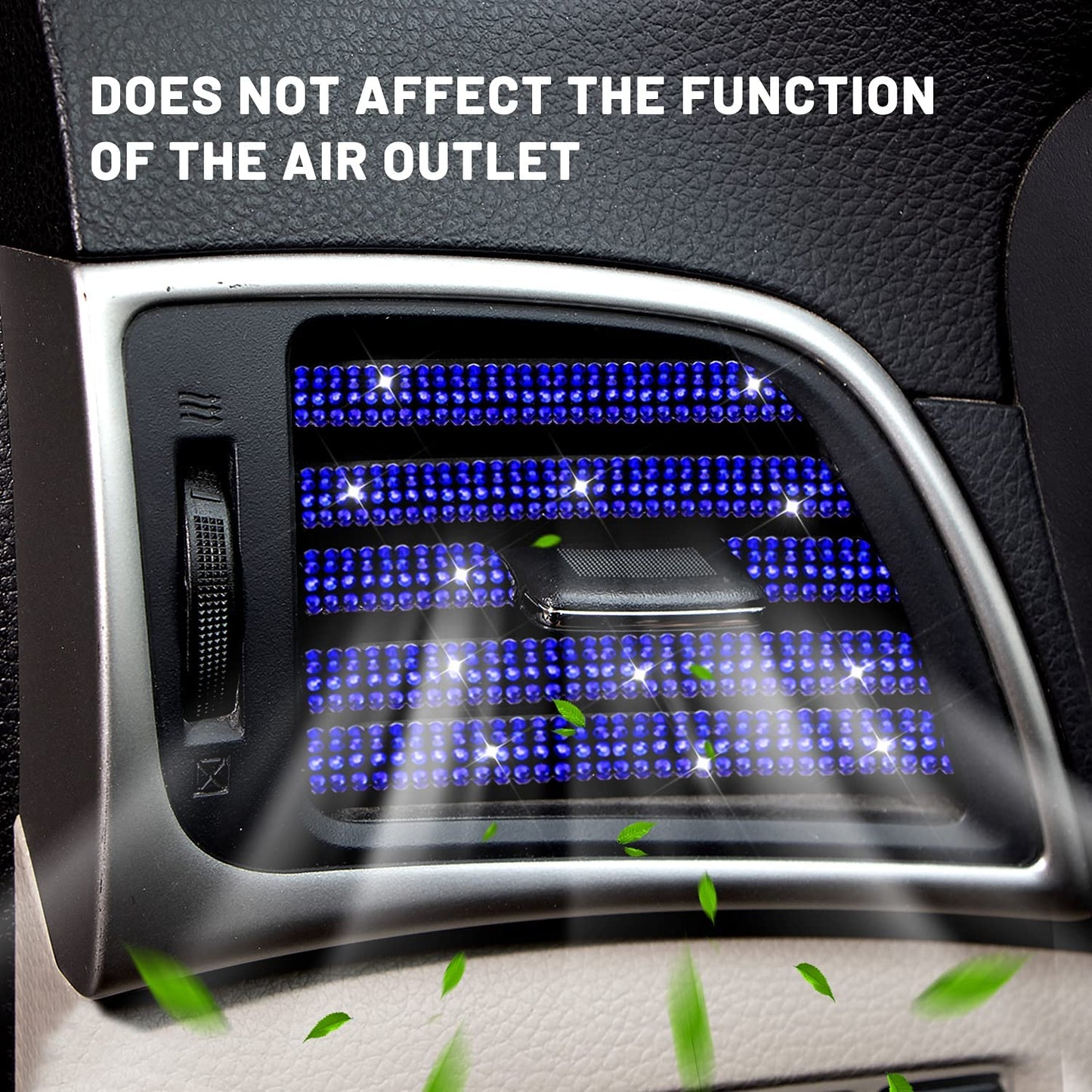 10pcs Sparkling Pink Rhinestone Car Vent Trim Strips - Durable Plastic, Glam Bling Air Conditioner Outlet Decorations for Stylish Interior Upgrade, Car Air Vent Accessories