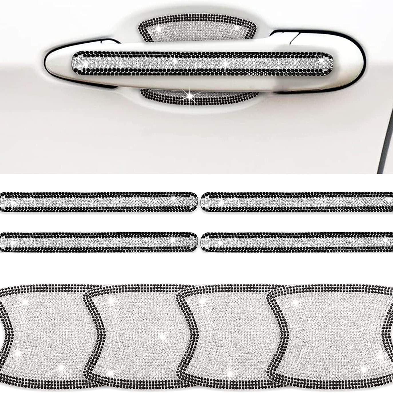 Add a Touch of Sparkle to Your Car with These 8Pcs Rhinestone Door Handle Stickers!