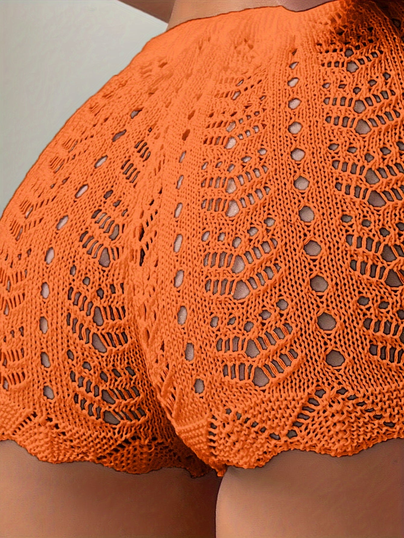 Breezy Hollow-Out Knit Shorts - Chic Drawstring Design - Perfect Beachwear Coverup for Summer | Comfy & Stylish Women's Apparel