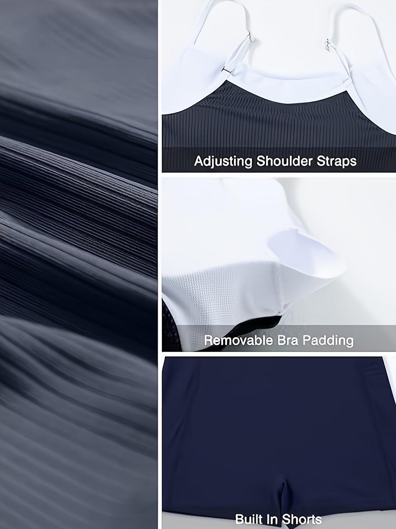 Women's One-Piece Swimsuit, Casual Contrast Trim Cami Swim Dress With Pockets, Crisscross Back, Summer Beachwear, Outdoor Pool Outfit