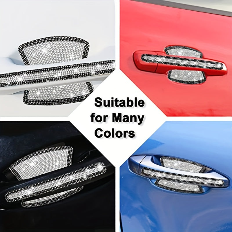 Add a Touch of Sparkle to Your Car with These 8Pcs Rhinestone Door Handle Stickers!