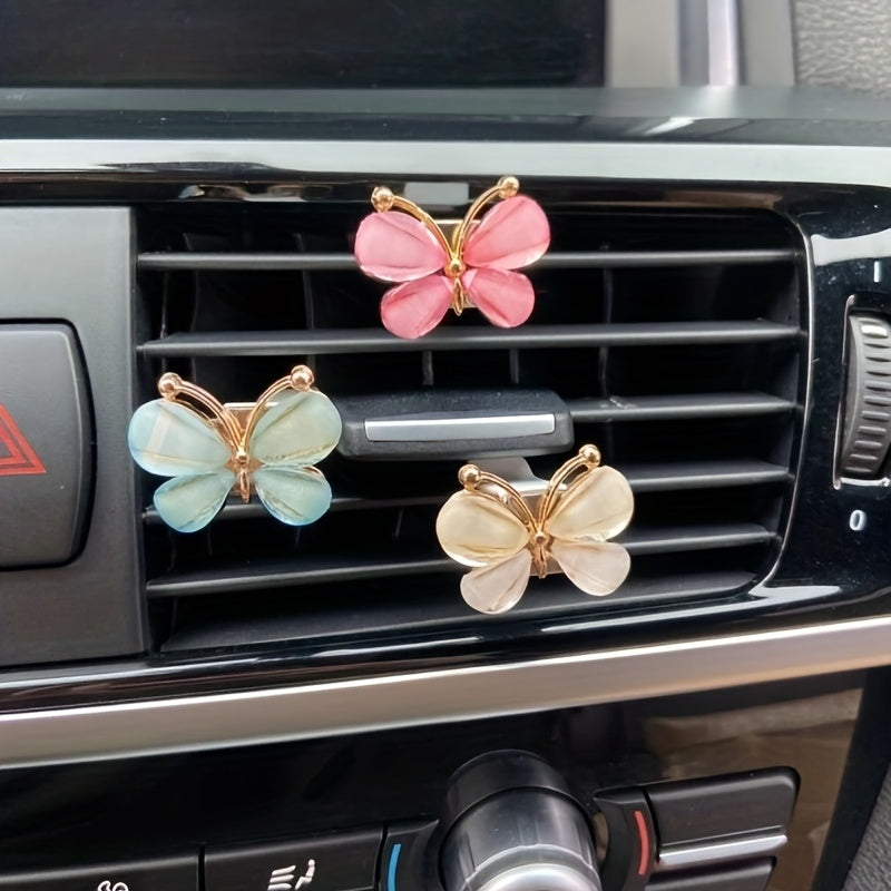 3pcs Stylish Butterfly Car Air Vent Clip - Decorative Interior Accessory for Women - Enhance Your Car's Aesthetics and Air Quality