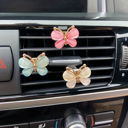 3pcs Stylish Butterfly Car Air Vent Clip - Decorative Interior Accessory for Women - Enhance Your Car's Aesthetics and Air Quality