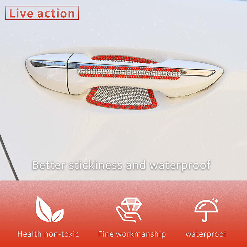Add a Touch of Sparkle to Your Car with These 8Pcs Rhinestone Door Handle Stickers!