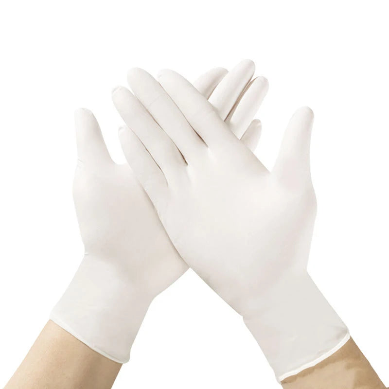 50/100/200/400/1000pcs  disposable white nitrile gloves, suitable for home kitchen food, hairdressing, gardening, pet care