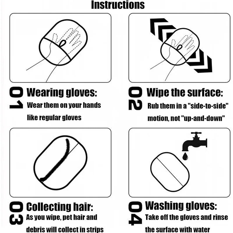 Pet hair removal tools reusable gloves, pet double-sided beauty gloves, carpet removal pet fur hair pet supplies