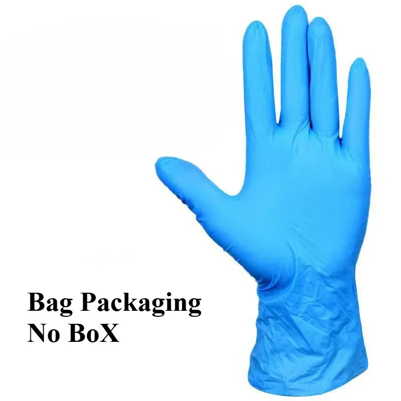 10/20/50/100PCS Blue Nitrile Gloves Disposable Waterproof Blue Gloves Kitchen Dishwashing Pet Bathing Beauty Hair Styling Tools
