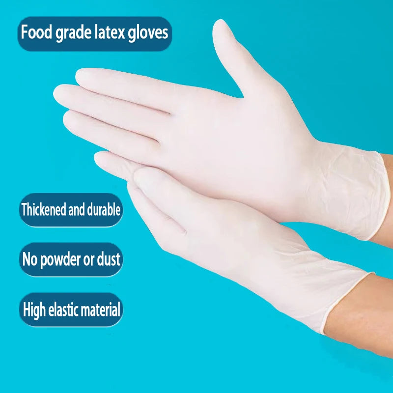 50/100/200/400/1000pcs  disposable white nitrile gloves, suitable for home kitchen food, hairdressing, gardening, pet care