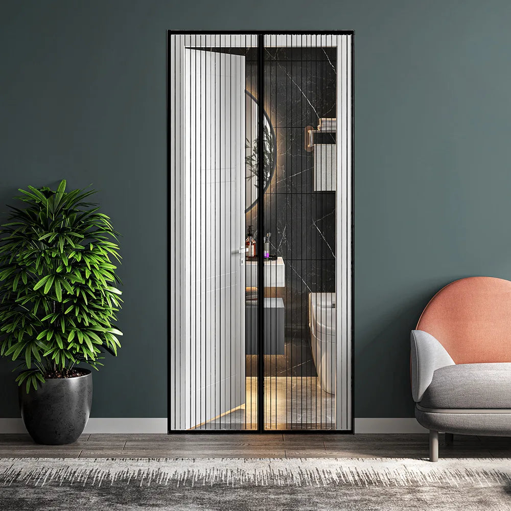 Magnetic Screen Door Self Sealing, Heavy Duty, Hands Free Mesh Partition Keeps Bugs Out - Pet and Kid Friendly Keep Open Feature