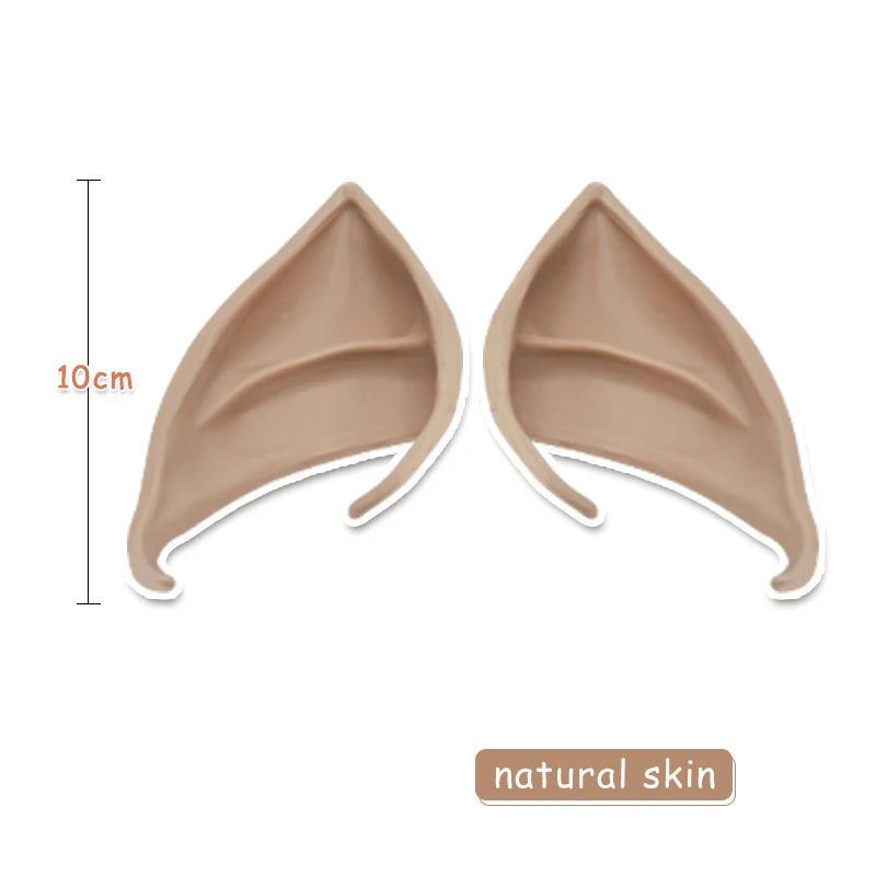 1 Pair Latex Elf Ears Simulation Harmless And Soft Vampire Ear Prop Angel Party Decoration Cosplay Hallowen Christmas Decor