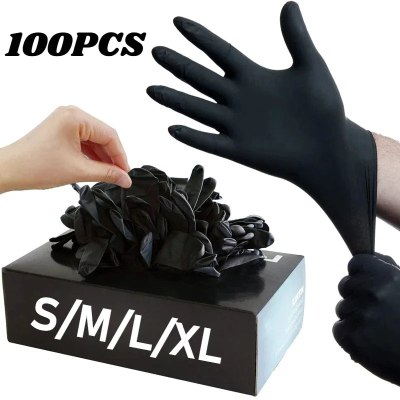 10/20/50/100PCS Blue Nitrile Gloves Disposable Waterproof Blue Gloves Kitchen Dishwashing Pet Bathing Beauty Hair Styling Tools