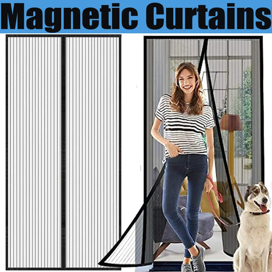 Magnetic Screen Door Self Sealing, Heavy Duty, Hands Free Mesh Partition Keeps Bugs Out - Pet and Kid Friendly Keep Open Feature
