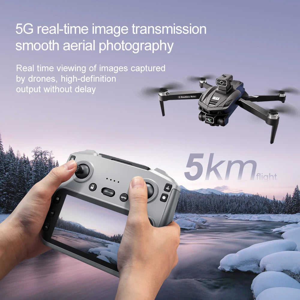 01 2025 V168 Pro MAX GPS Drone 8K Professional HD Camera 5G WIFI FPV 360° Obstacle Avoidance Brushless Large Screen RC Quadcopter