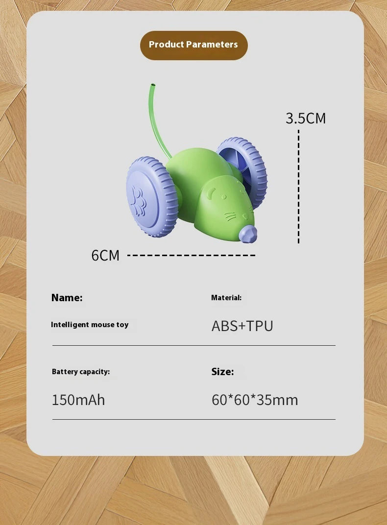 Electric Mouse Car Pet toys Interactive Cat Toy Rechargeable Automatic Teaser with Intelligent Obstacle Avoidance Pet Products