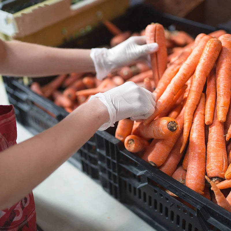 50/100/200/400/1000pcs  disposable white nitrile gloves, suitable for home kitchen food, hairdressing, gardening, pet care
