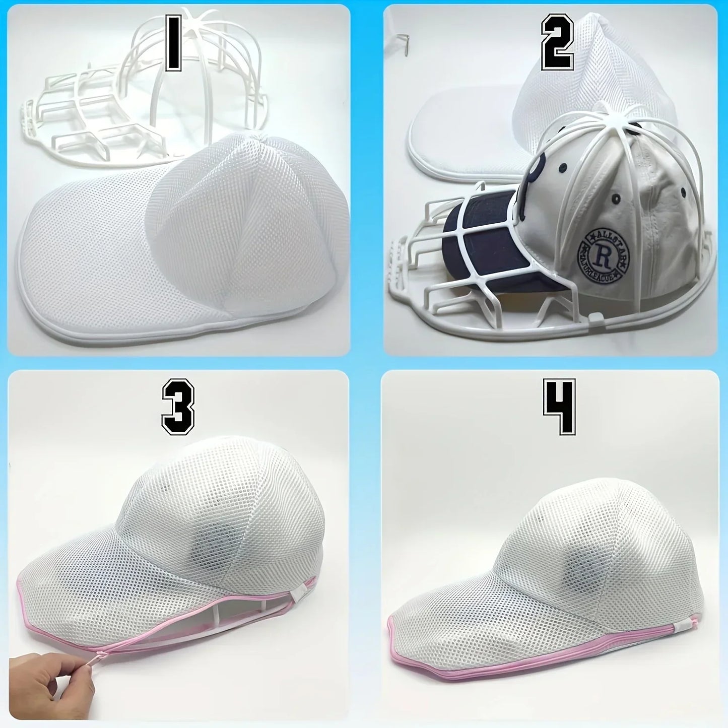 Hat cleaner cage for washing machine, hat cleaner with mesh bag, hat cleaner for baseball cap