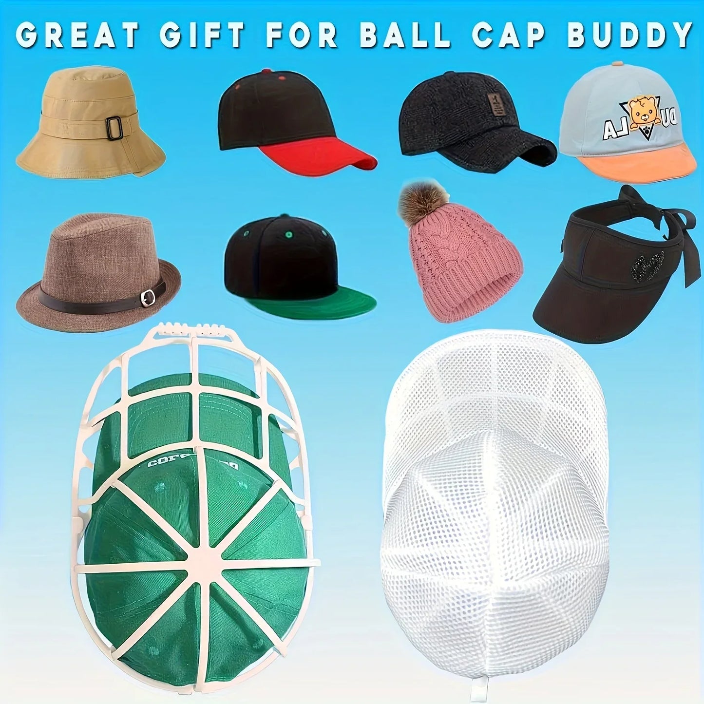 Hat cleaner cage for washing machine, hat cleaner with mesh bag, hat cleaner for baseball cap
