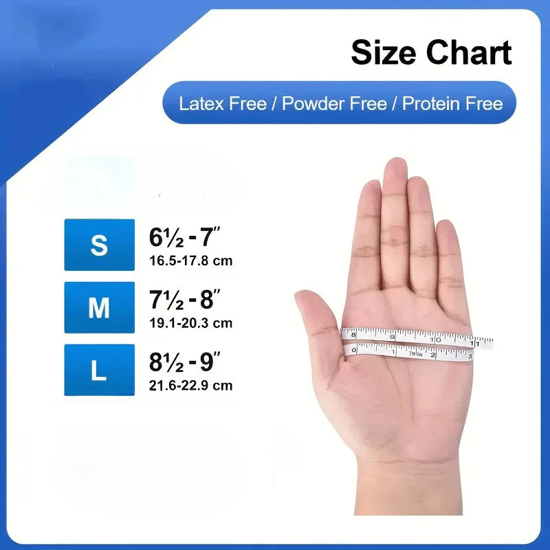 10/20/50/100PCS Blue Nitrile Gloves Disposable Waterproof Blue Gloves Kitchen Dishwashing Pet Bathing Beauty Hair Styling Tools