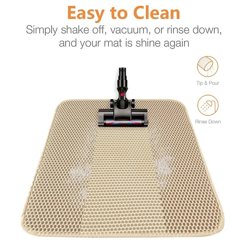 Cat Litter Mat Non Slip Big Pet Litter Box Filter Mat Double Layer Wear Resistant Waterproof Cat Litter Mat Pet Clean Supplies