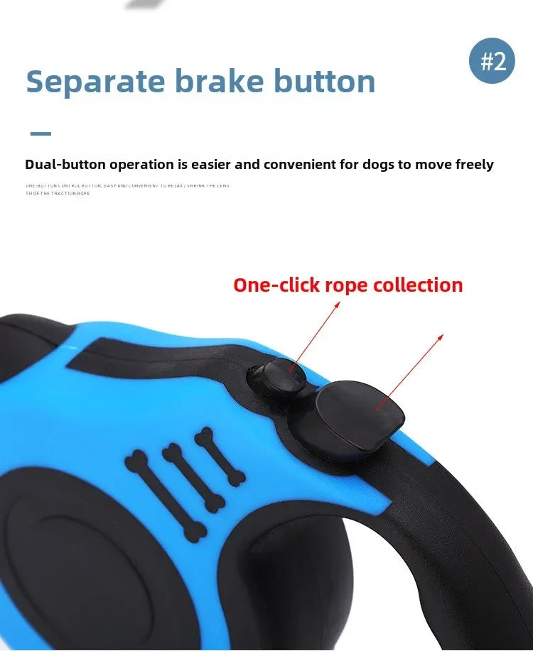 3m 5m Dog Leash Strong Nylon Puppy Lead For Small Medium Large Dogs Cats Automatic Retractable Durable Yorkshire Pet Supplies