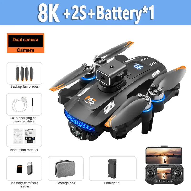 01 Xiaomi Mijia M6 Drone 8K Professional HD Camera Drones 5G WIFI FPV Video 4k UAV With screen Remote control RC Quadcopter Dron