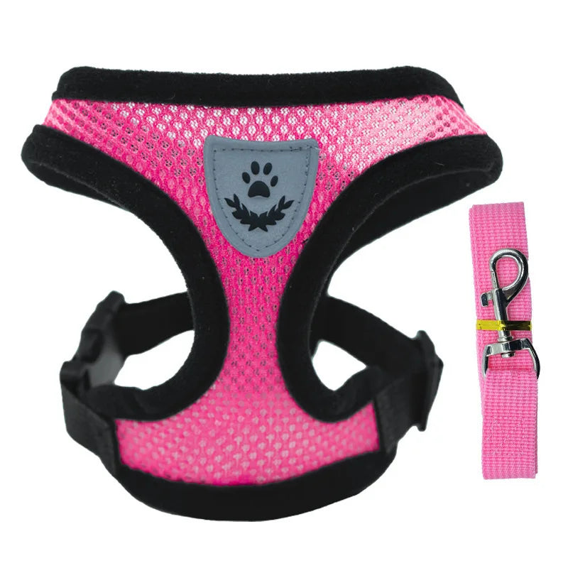 Hot summer small dog pet chest and back breathable dog chest and back suit cat outdoor traction rope child collar