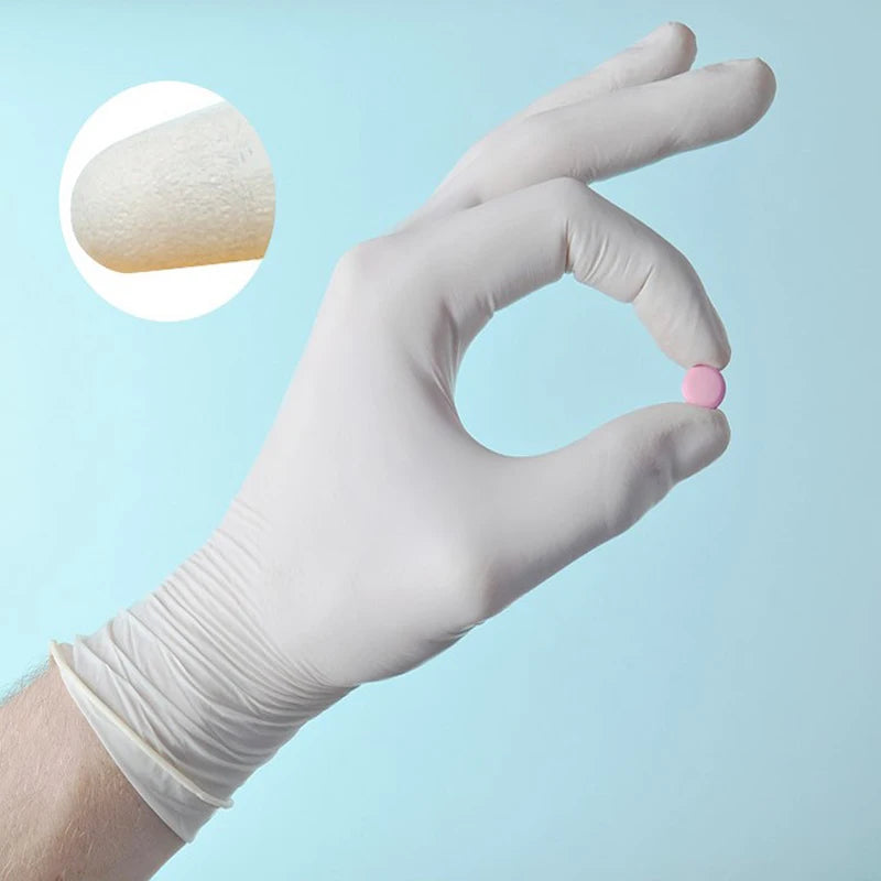 50/100/200/400/1000pcs  disposable white nitrile gloves, suitable for home kitchen food, hairdressing, gardening, pet care