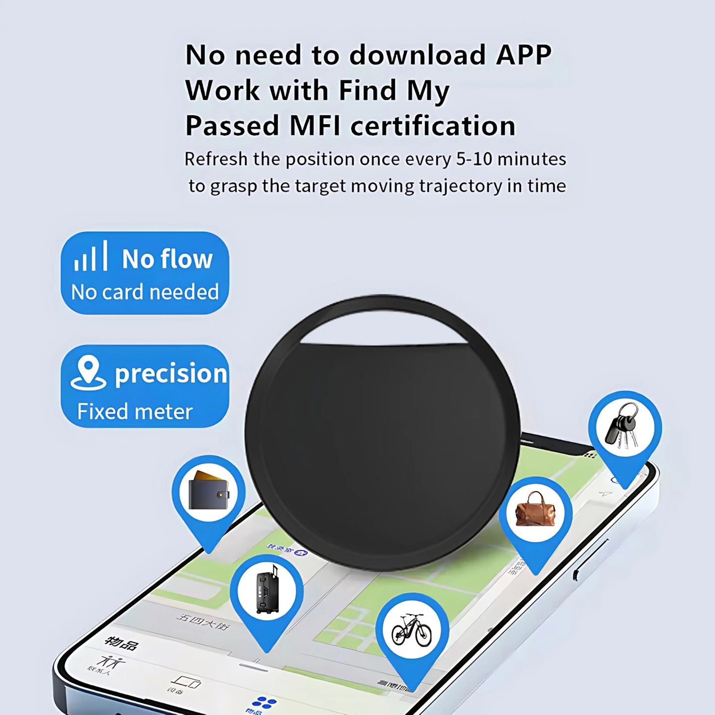 GPS Smart Tracker Mini Tag For IOS iPhone Find My APP ITag Anti Lost Reminder Device MFI Rated Locator Car Key Pet Kids Finder