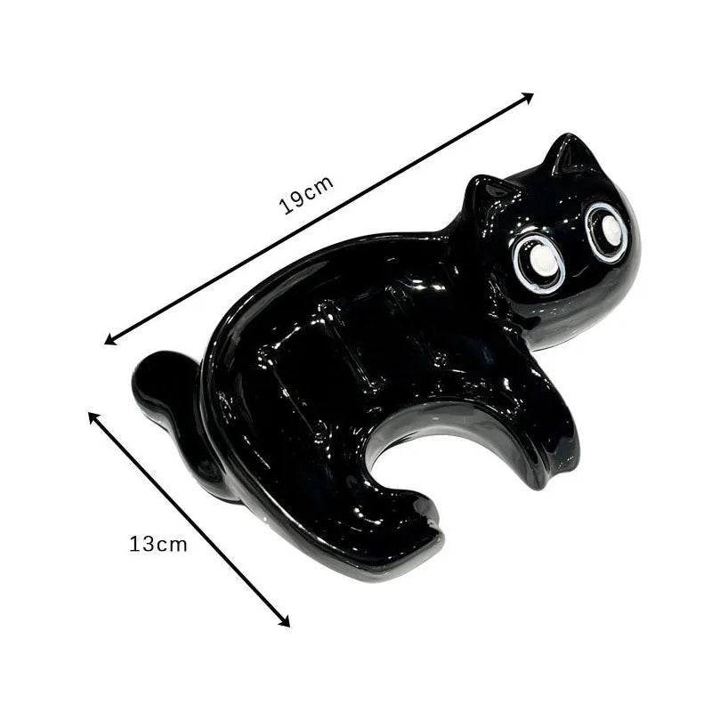 02. Cute Cat Drain Soap Holder Container Smooth Ceramic Toilet Soap Dish Case Tray Bathroom Accessories Washroom Tools Home Decor