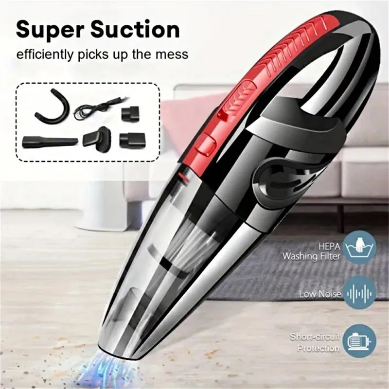 Portable Car Wireless Vacuum Cleaner Powerful Suction Rechargeable Handheld Vacuum Cleaner Quick Charge for Car Home Pet Hair