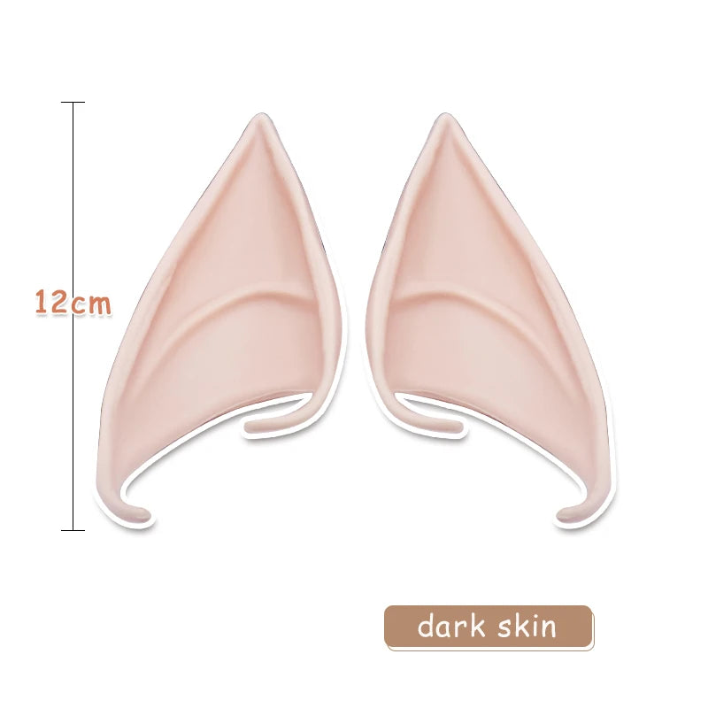 1 Pair Latex Elf Ears Simulation Harmless And Soft Vampire Ear Prop Angel Party Decoration Cosplay Hallowen Christmas Decor